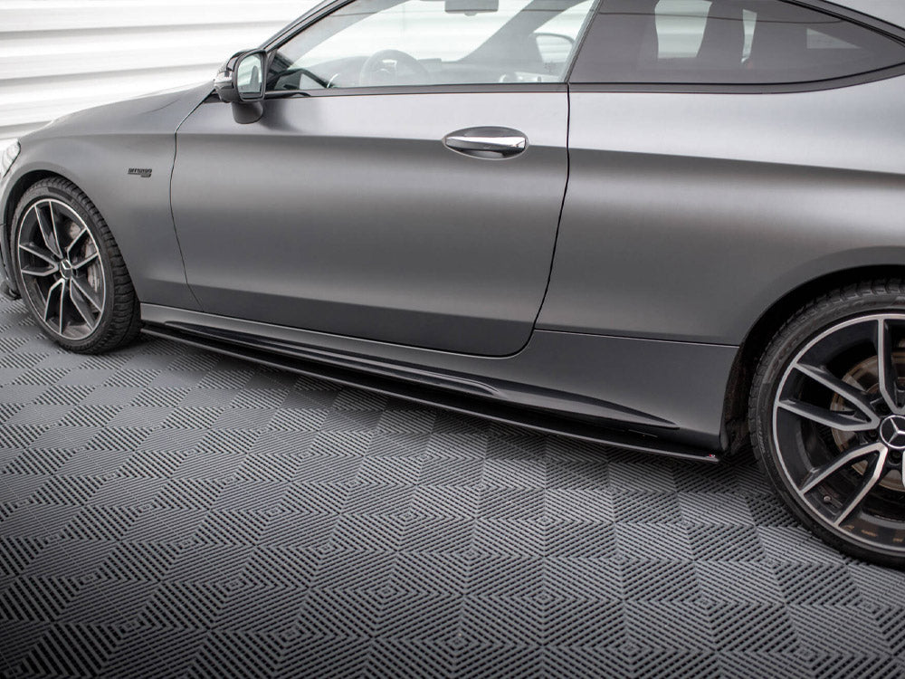 Street PRO Side Skirt Diffusers compatible with Mercedes-AMG C43 Coupe / Cabrio C205 Facelift / A205 Facelift