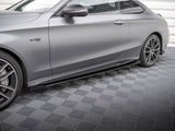 Street PRO Side Skirt Diffusers + Flaps compatible with Mercedes-AMG C43 Coupe / Cabrio C205 Facelift / A205 Facelift