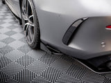 Street Pro Rear Side Splitters + Flaps compatible with Mercedes-AMG C43 Coupe / Cabrio C205 Facelift / A205 Facelift