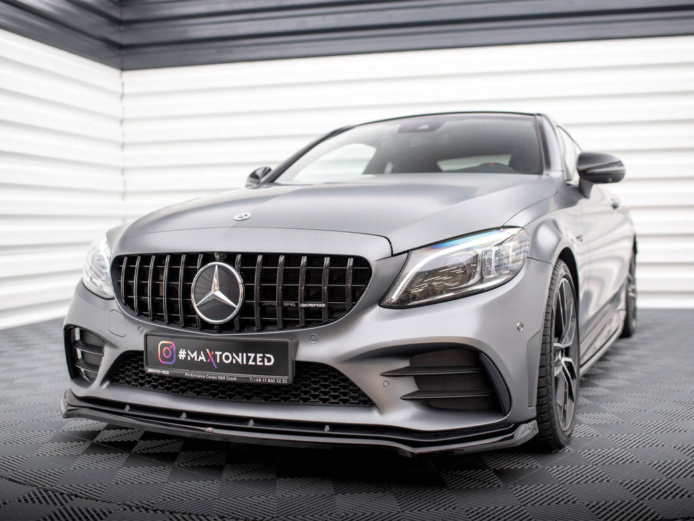 Front Splitter V.1 compatible with Mercedes-AMG C43 Coupe / Sedan / Estate C205 / W205 / S205 Facelift
