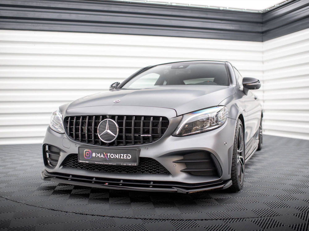 Front Splitter V.2 compatible with Mercedes-AMG C43 Coupe / Sedan / Estate C205 / W205 / S205 Facelift