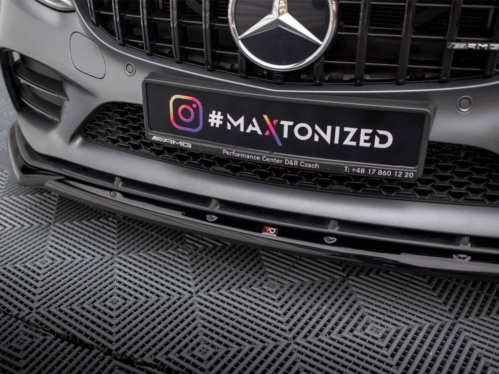 Front Splitter V.2 compatible with Mercedes-AMG C43 Coupe / Sedan / Estate C205 / W205 / S205 Facelift