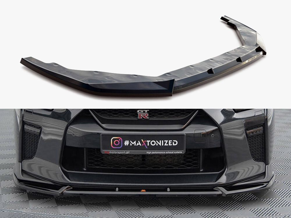 Front Splitter V.2 compatible with Nissan GT-R R35 2nd Facelift