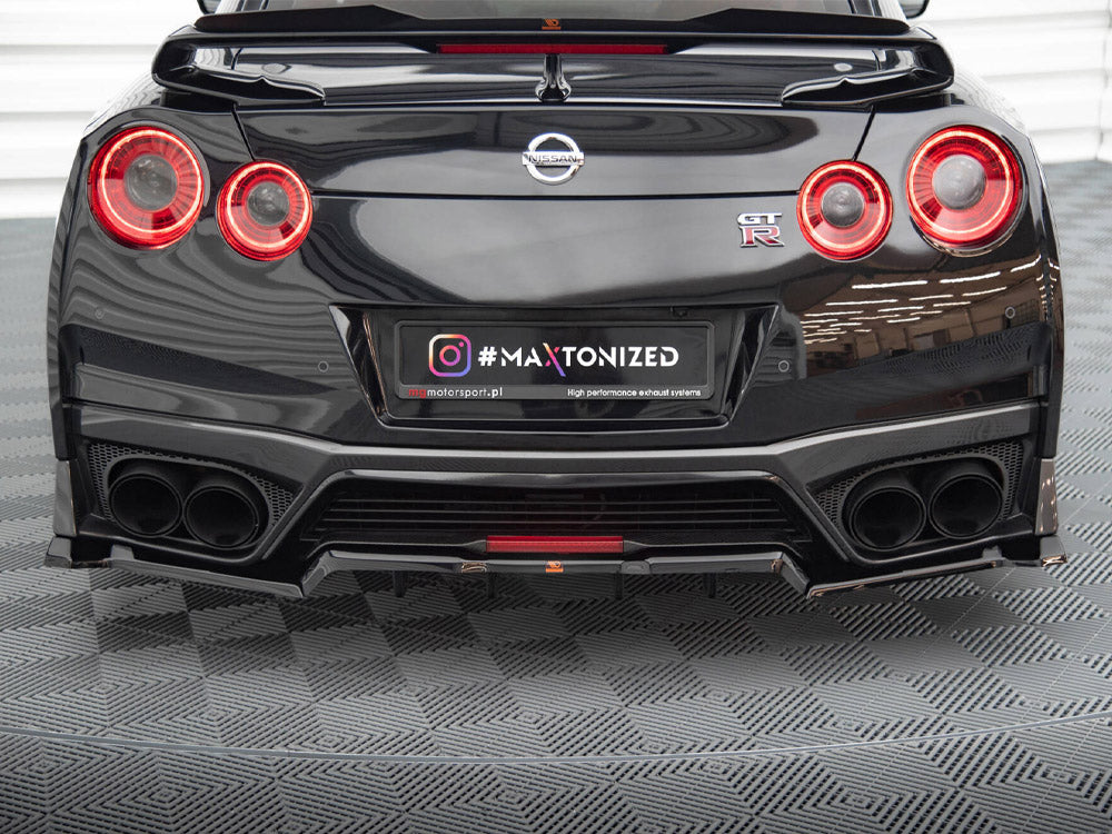 Central Rear Splitter (Vertical Bars) compatible with Nissan GT-R R35 Facelift