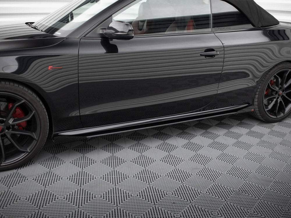 Street PRO Side Skirts Diffusers + Flaps compatible with Audi A5 / A5 S Line / S5 Coupe / Cabrio 8T / 8T Facelift