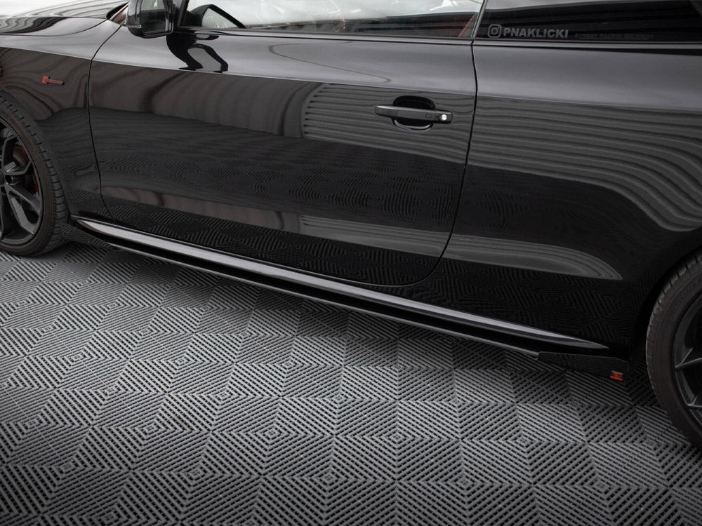Street PRO Side Skirts Diffusers + Flaps compatible with Audi A5 / A5 S Line / S5 Coupe / Cabrio 8T / 8T Facelift