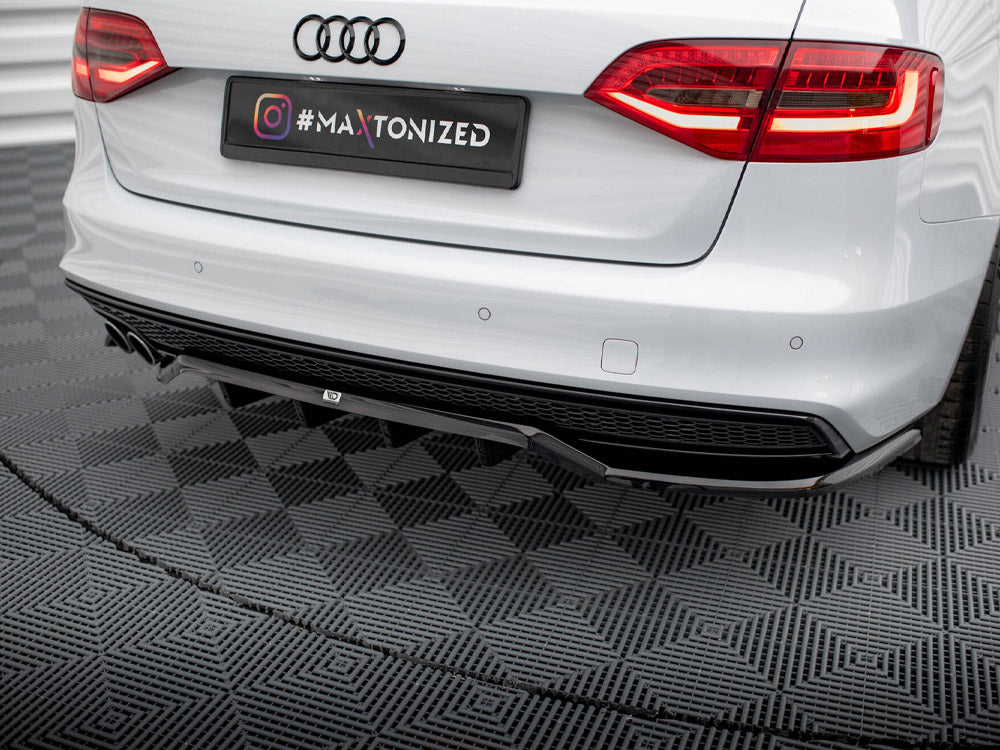 Central Rear Splitter (Vertical Bars) compatible with Audi A4 Competition B8 Facelift