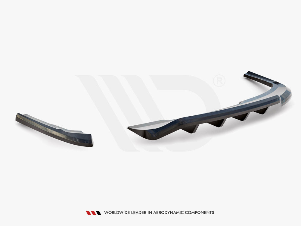 Central Rear Splitter (Vertical Bars) compatible with Audi A4 Competition B8 Facelift