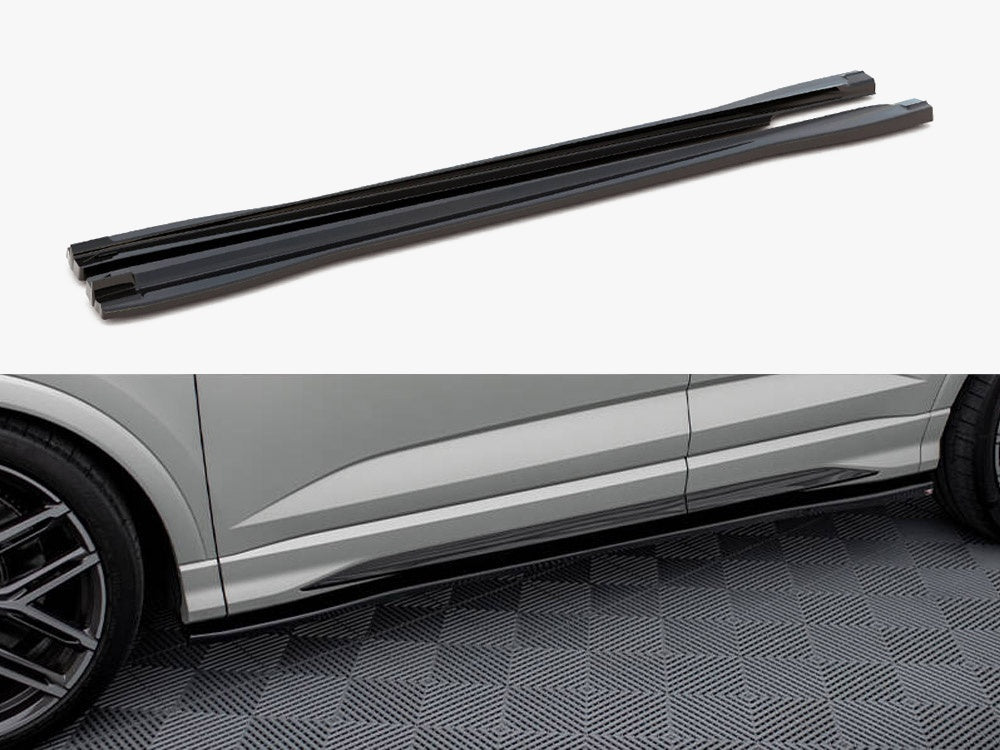 Side Skirts Diffusers V.2 compatible with Audi Q3 S Line / RS Q3 Sportback / SUV F3
