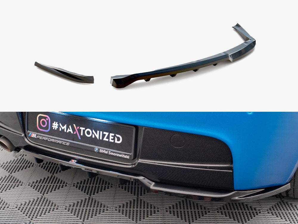 Central Rear Splitter (Vertical Bars) compatible with BMW 1 M-Pack E87 Facelift