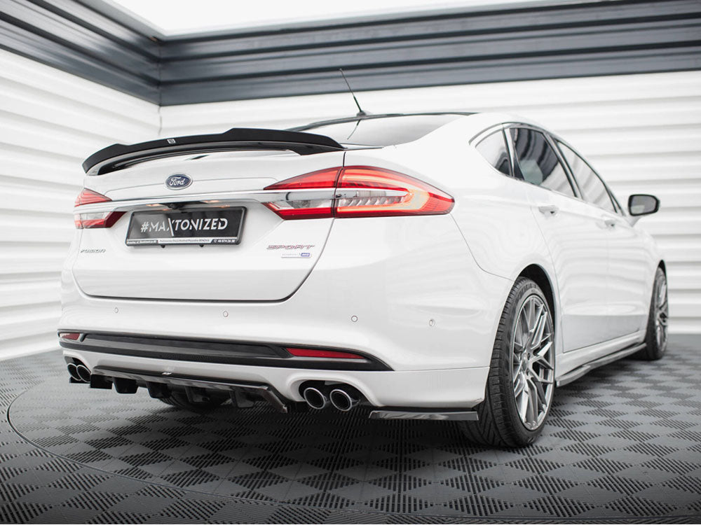 Central Rear Splitter (Vertical Bars) compatible with Ford Mondeo Sport Mk5 Facelift / Fusion Sport Mk2 Facelift