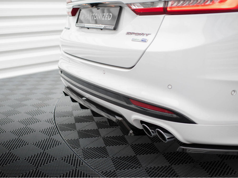 Central Rear Splitter (Vertical Bars) compatible with Ford Mondeo Sport Mk5 Facelift / Fusion Sport Mk2 Facelift