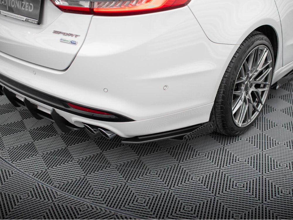 Street Pro Rear Side Splitters + Flaps compatible with Ford Mondeo Sport Mk5 Facelift / Fusion Sport Mk2 Facelift
