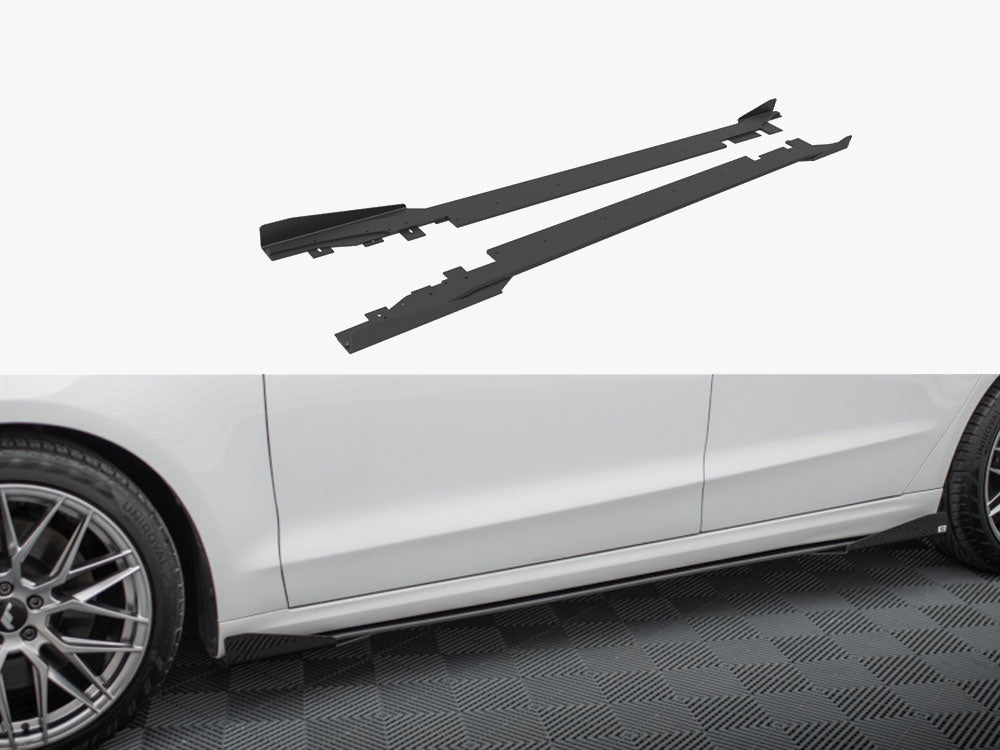 Street PRO Side Skirts Diffusers + Flaps compatible with Ford Mondeo Sport Mk5 Facelift / Fusion Sport Mk2 Facelift