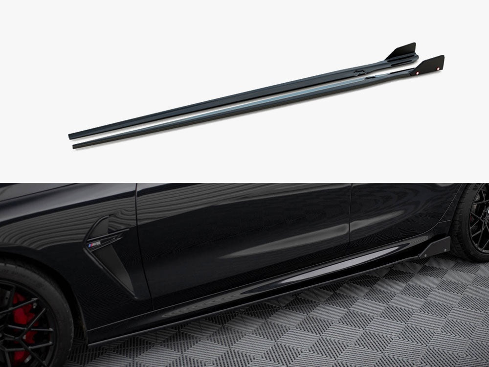 Side Skirts Diffusers V.1 + Flaps compatible with BMW M8 Gran Coupe F93 / 8 Gran Coupe M-Pack G16