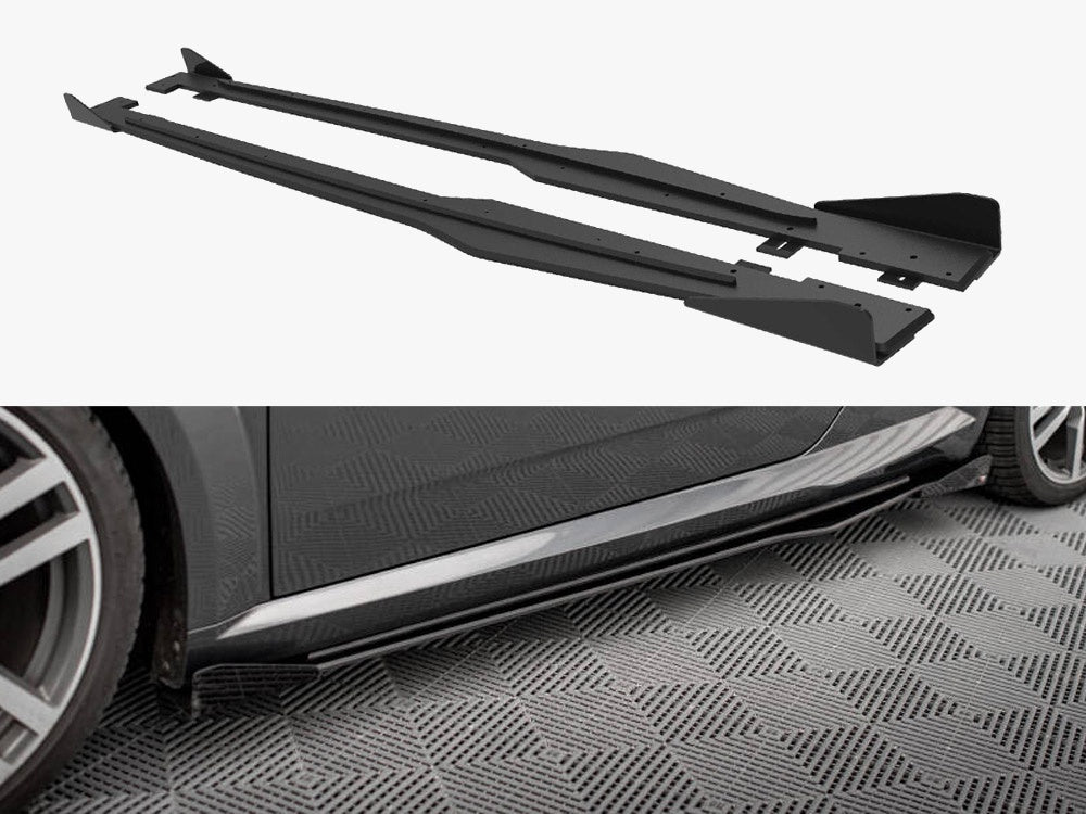 Street PRO Side Skirts Diffusers + Flaps compatible with Audi TT S / S Line 8S
