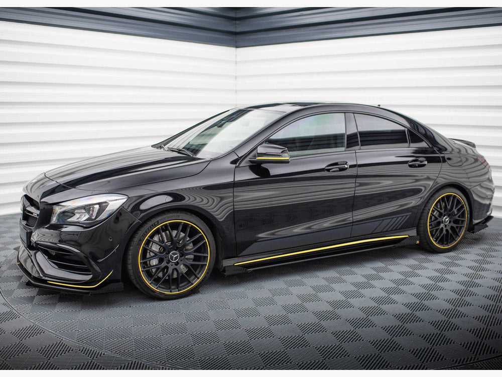 Street PRO Side Skirts Diffusers + Flaps compatible with Mercedes-AMG CLA 45 C117 Facelift