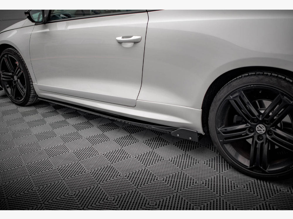 Side Skirts Diffusers V.2 + Flaps compatible with Volkswagen Scirocco R Mk3