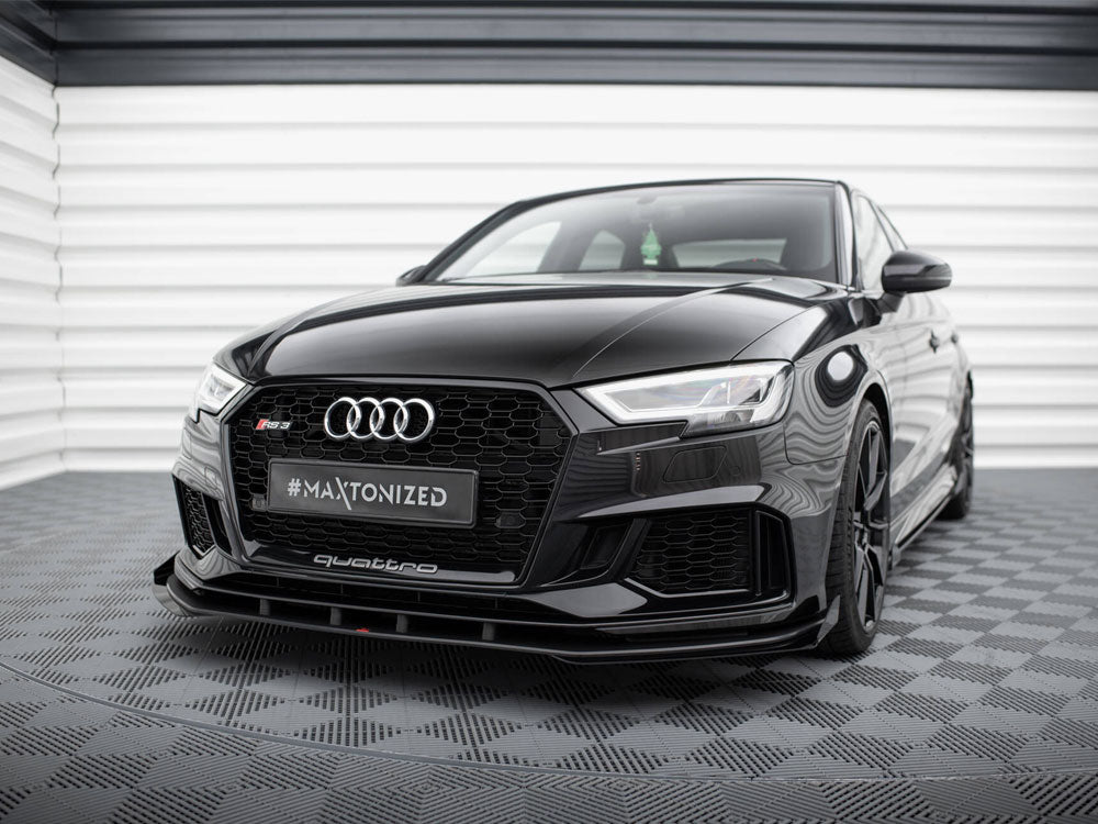 Street PRO Front Splitter V.1 + Flaps compatible with Audi RS 3 Sedan 8V Facelift