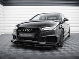 Street PRO Front Splitter V.1 + Flaps compatible with Audi RS 3 Sedan 8V Facelift