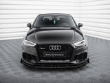 Street PRO Front Splitter V.1 + Flaps compatible with Audi RS 3 Sedan 8V Facelift