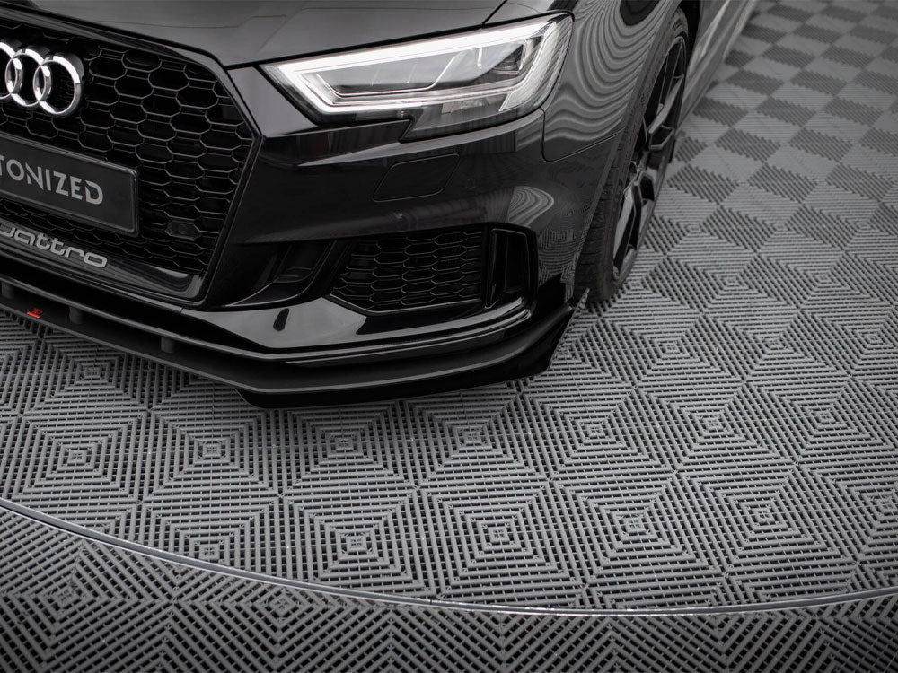 Street PRO Front Splitter V.1 + Flaps compatible with Audi RS 3 Sedan 8V Facelift