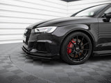 Street PRO Front Splitter V.1 + Flaps compatible with Audi RS 3 Sedan 8V Facelift