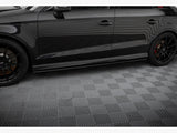 Street PRO Side Skirts Diffusers compatible with Audi RS 3 Sedan 8V Facelift