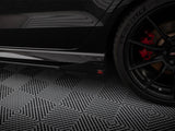 Street PRO Side Skirts Diffusers V.1 + Flaps compatible with Audi RS 3 Sedan 8V Facelift