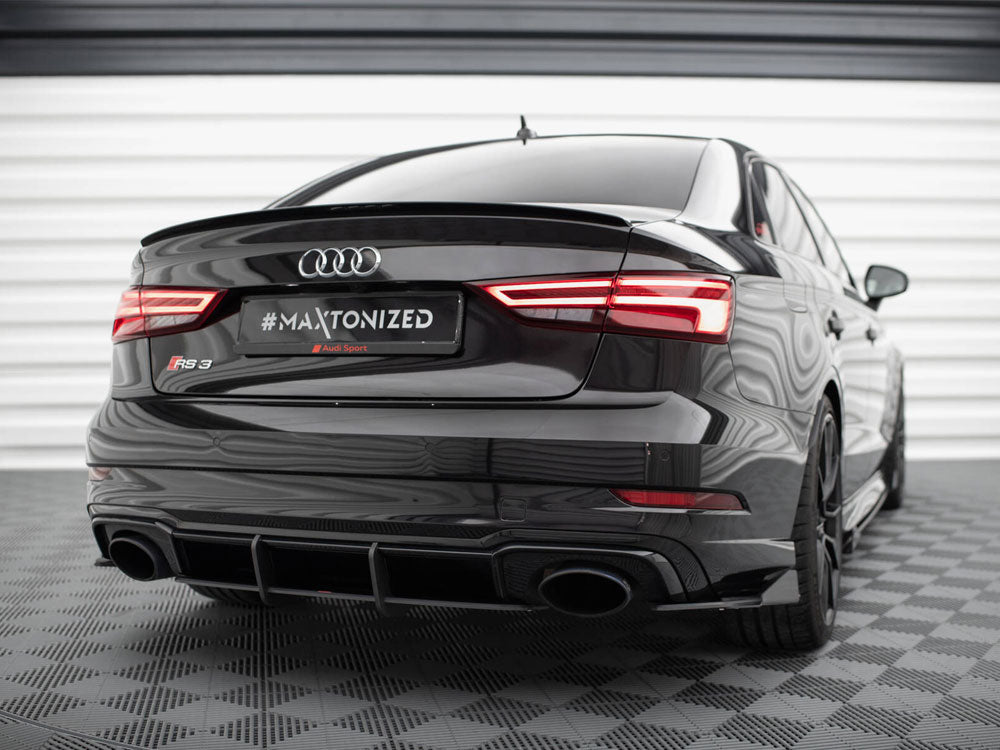 Street Pro Rear Side Splitters + Flaps compatible with Audi RS 3 Sedan 8V Facelift