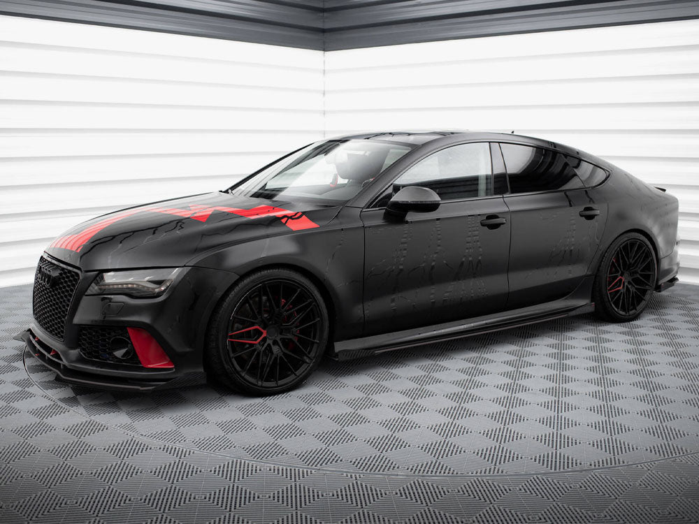 Street PRO Front Splitter + Flaps compatible with Audi A7 RS 7 Look C7