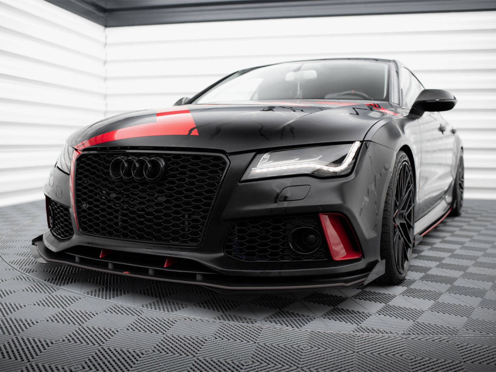 Street PRO Front Splitter + Flaps compatible with Audi A7 RS 7 Look C7