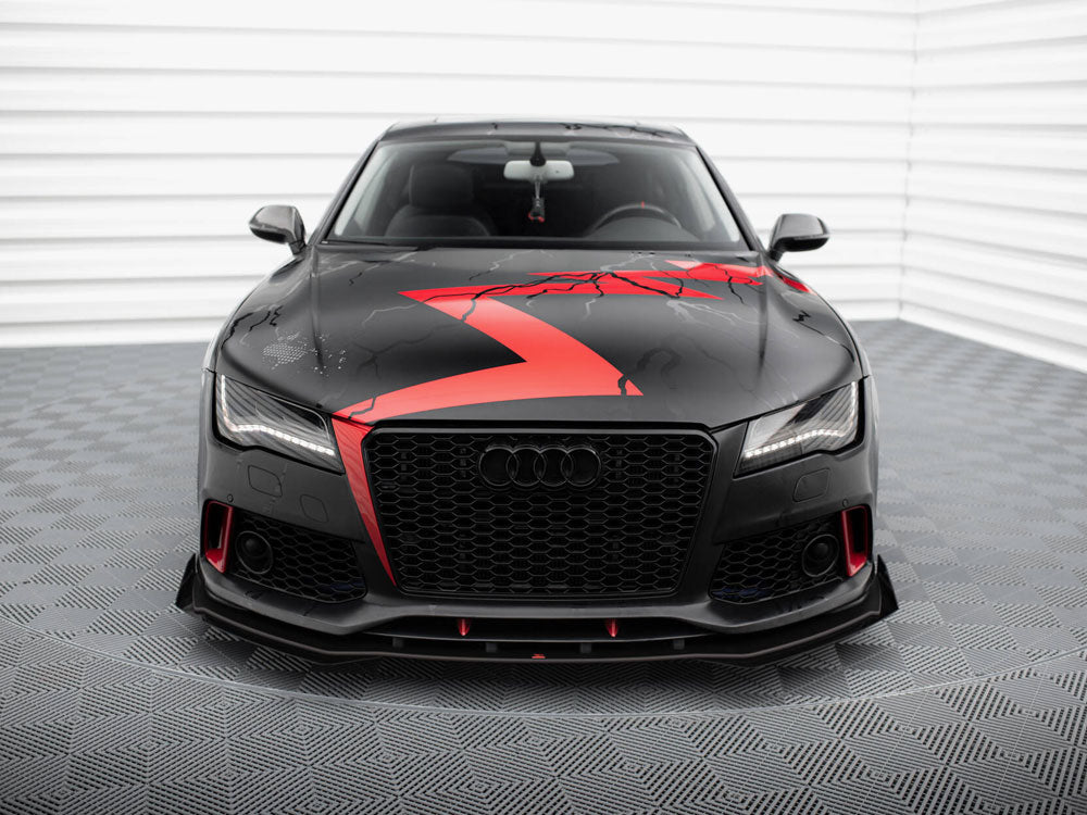 Street PRO Front Splitter + Flaps compatible with Audi A7 RS 7 Look C7