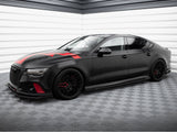 Street PRO Side Skirts Diffusers + Flaps compatible with Audi A7 RS 7 Look C7