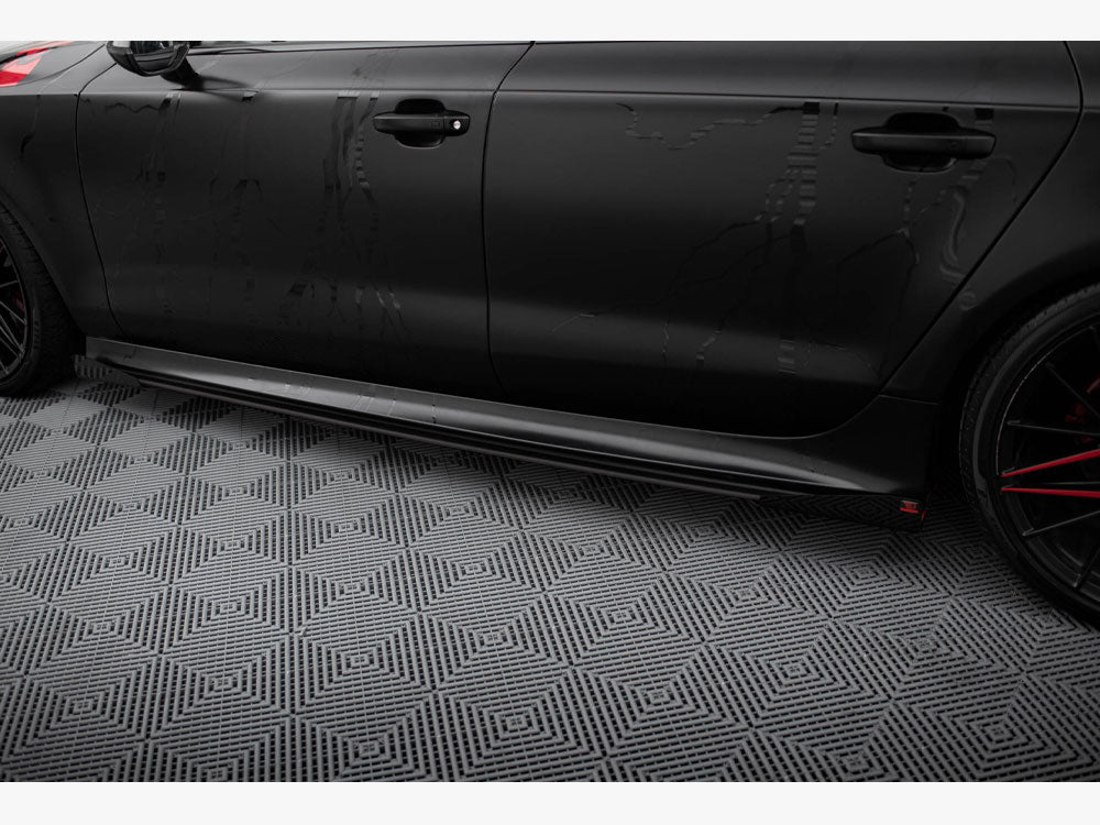 Street PRO Side Skirts Diffusers + Flaps compatible with Audi A7 RS 7 Look C7