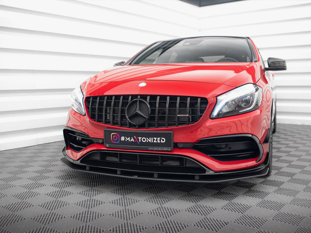 Street PRO Front Splitter compatible with Mercedes-Benz A 45 AMG Aero W176 Facelift