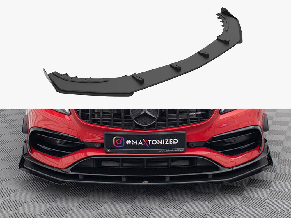 Street PRO Front Splitter + Flaps compatible with Mercedes-Benz A 45 AMG Aero W176 Facelift