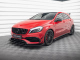 Street PRO Front Splitter + Flaps compatible with Mercedes-Benz A 45 AMG Aero W176 Facelift