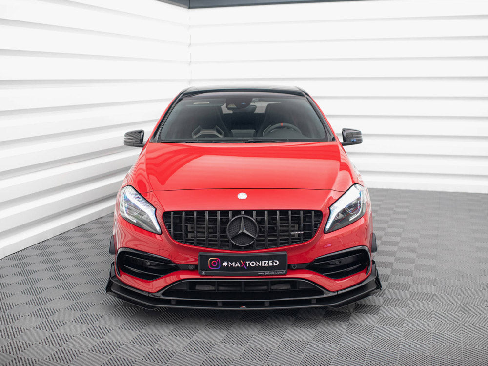 Street PRO Front Splitter + Flaps compatible with Mercedes-Benz A 45 AMG Aero W176 Facelift