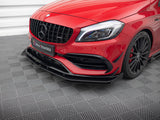 Street PRO Front Splitter + Flaps compatible with Mercedes-Benz A 45 AMG Aero W176 Facelift