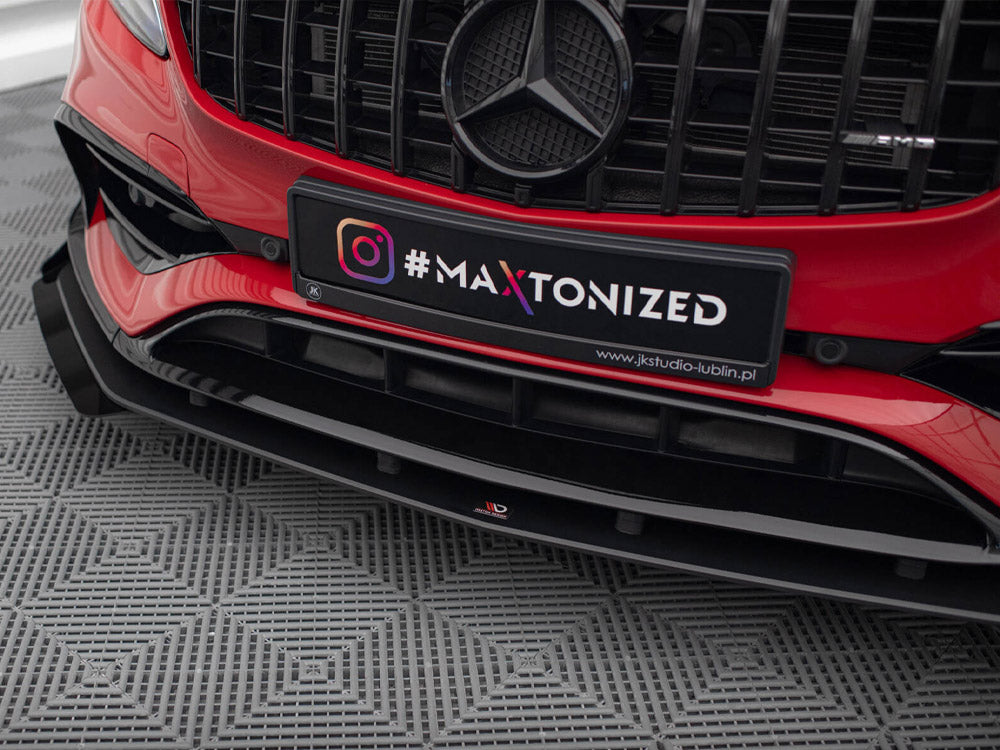 Street PRO Front Splitter + Flaps compatible with Mercedes-Benz A 45 AMG Aero W176 Facelift