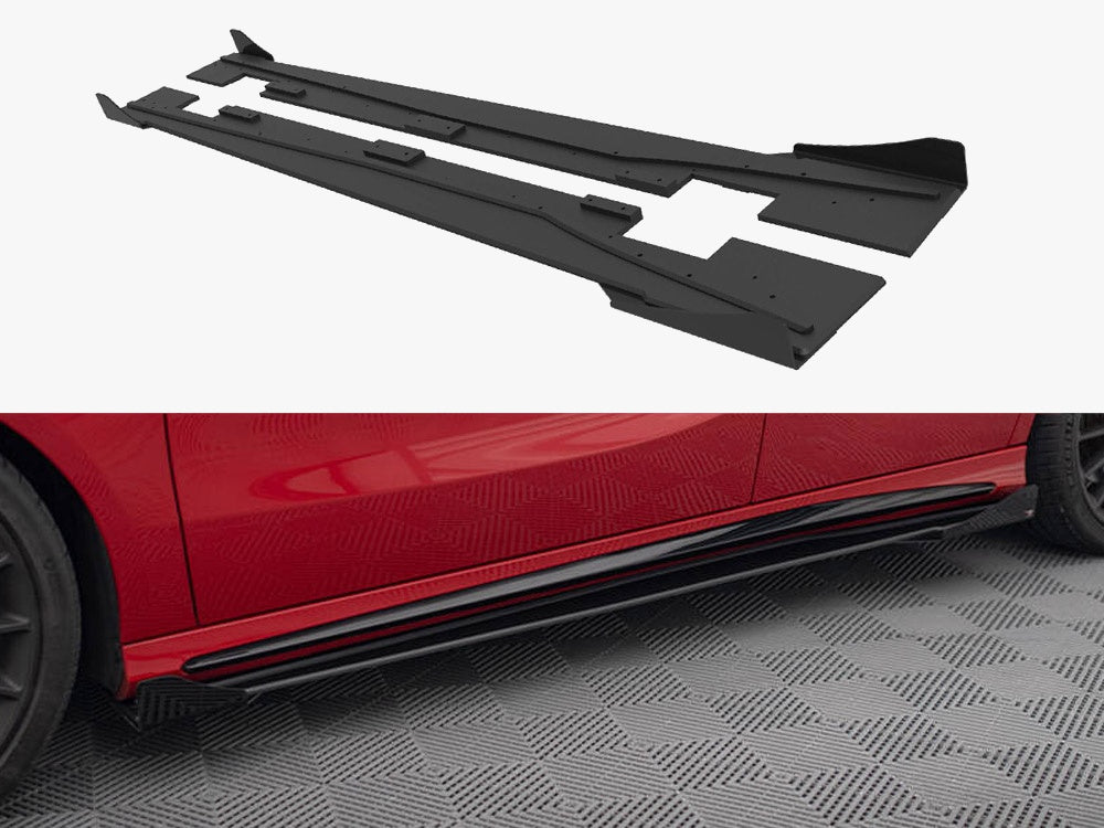 Street PRO Side Skirts Diffusers + Flaps compatible with Mercedes-Benz A 45 AMG W176 Facelift