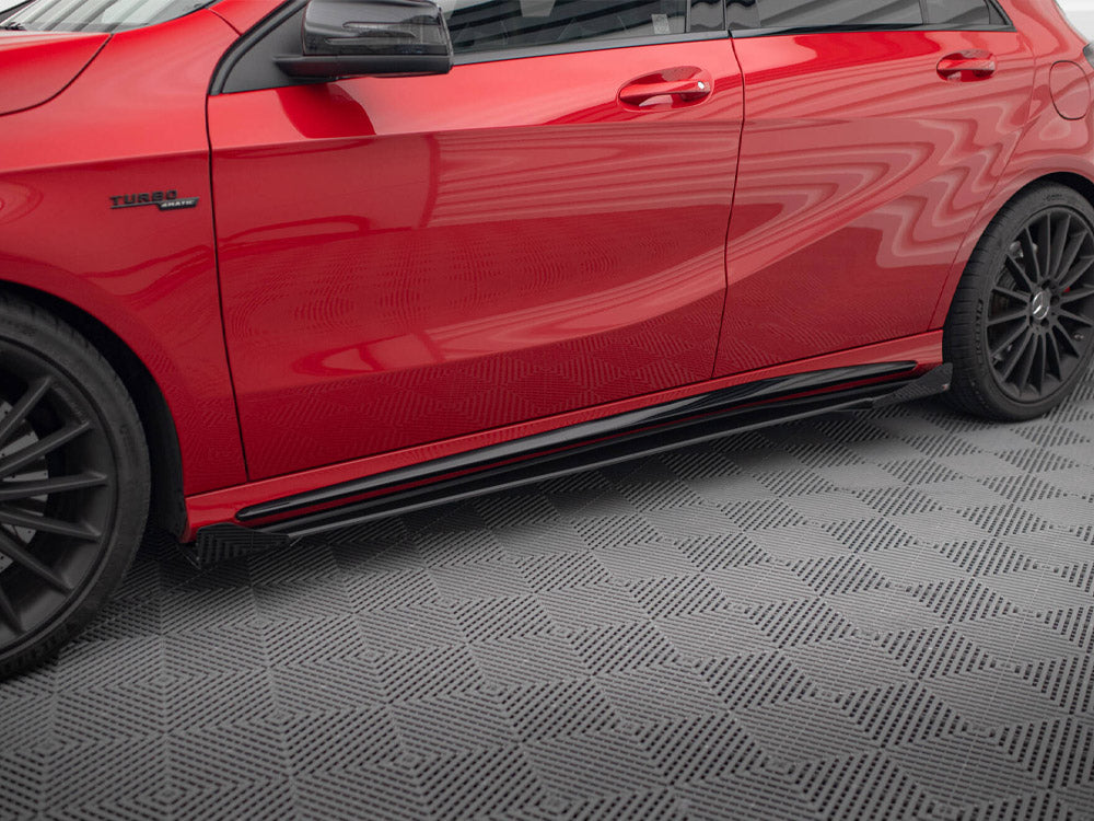 Street PRO Side Skirts Diffusers + Flaps compatible with Mercedes-Benz A 45 AMG W176 Facelift