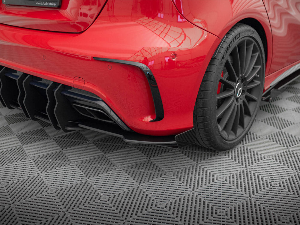 Street Pro Rear Side Splitters + Flaps compatible with Mercedes-Benz A 45 AMG W176 Facelift