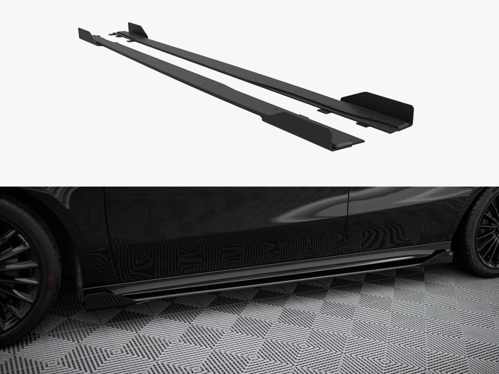 Street PRO Side Skirts Diffusers + Flaps compatible with Mercedes-AMG A35 W177 Facelift