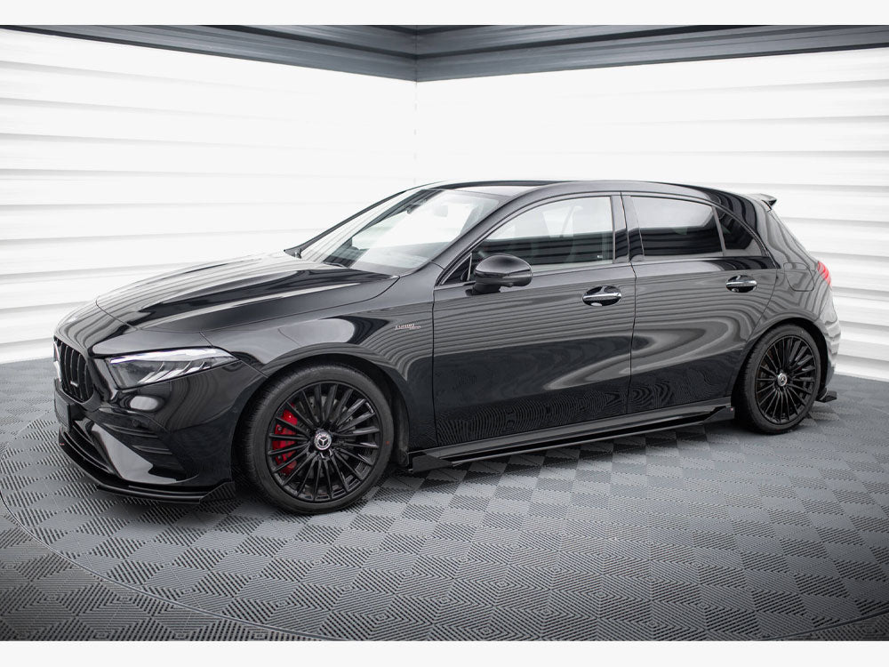 Street PRO Side Skirts Diffusers + Flaps compatible with Mercedes-AMG A35 W177 Facelift