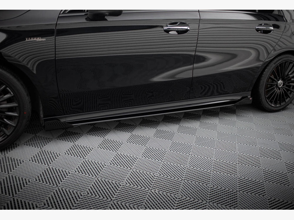 Street PRO Side Skirts Diffusers + Flaps compatible with Mercedes-AMG A35 W177 Facelift