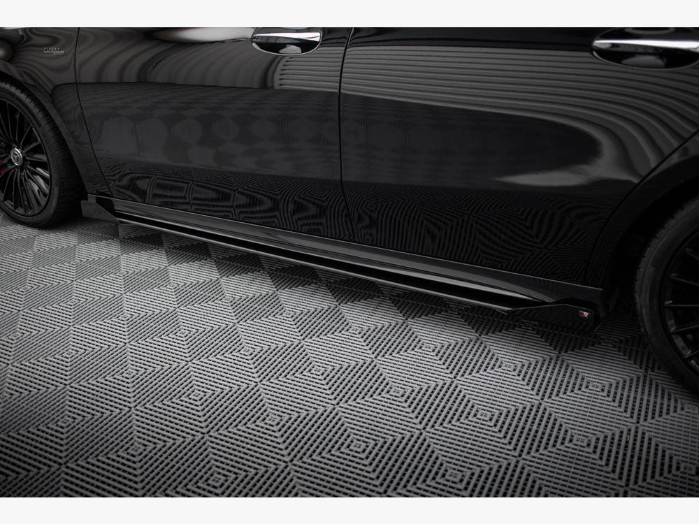 Street PRO Side Skirts Diffusers + Flaps compatible with Mercedes-AMG A35 W177 Facelift