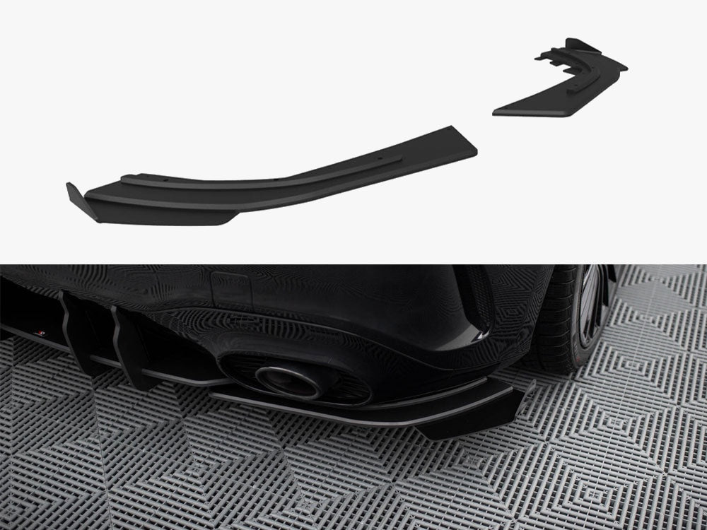 Street Pro Rear Side Splitters + Flaps compatible with Mercedes-AMG A35 Hatchback W177