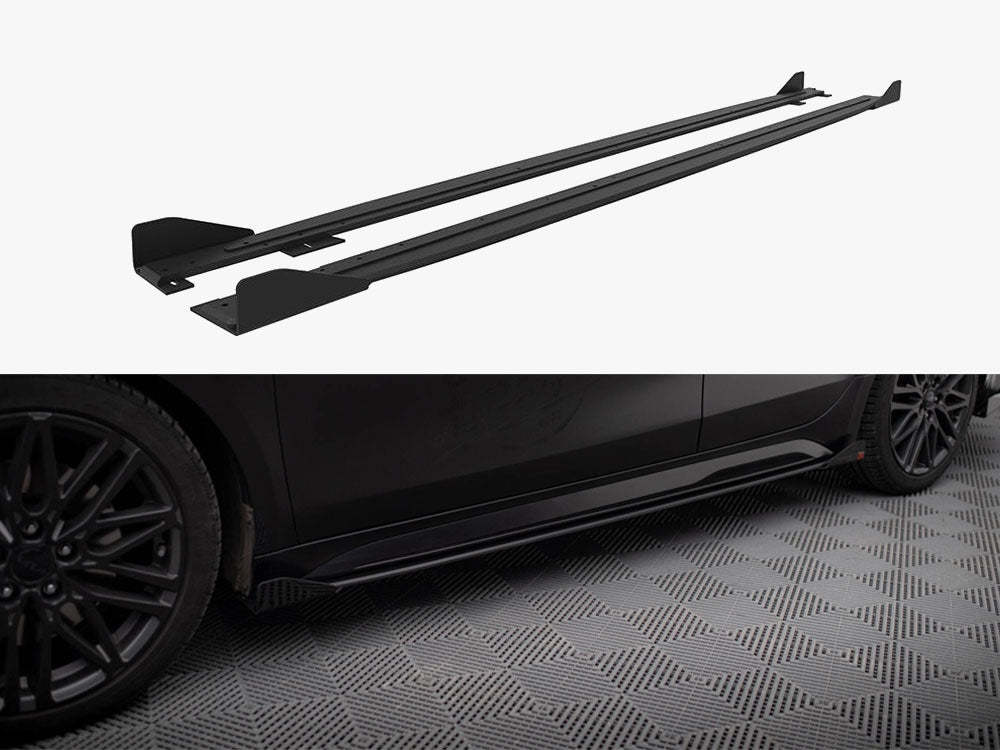 Street PRO Side Skirts Diffusers + Flaps compatible with Kia ProCeed GT / GT-Line Mk1 Facelift / Ceed GT Mk3 Facelift